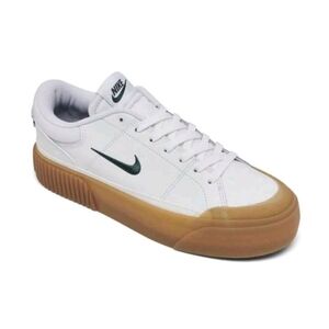 WOMENS NIKE COURT LEGACY LIFT WHITE/VINTAGE GREEN SIZE 9